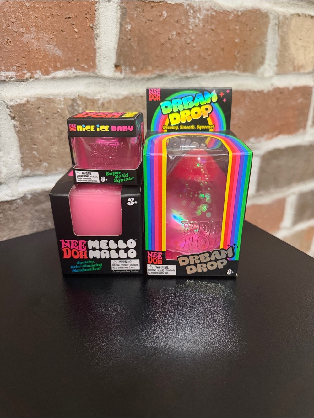 NeeDoh Pink Bundle - Dream Drop, Mello Mallo and Nice Ice Cube